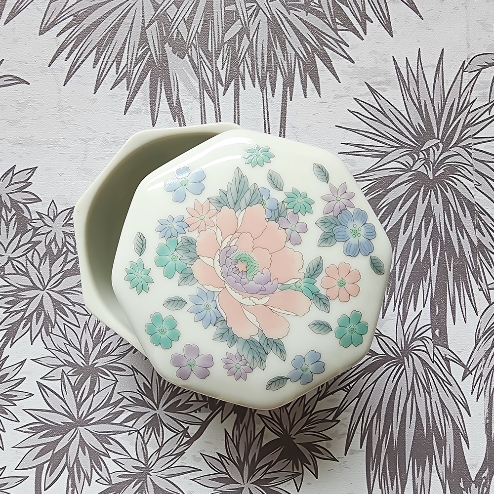 Otagiri White Octagonal Trinket Box